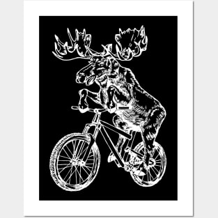 SEEMBO Moose Cycling Bicycle Cyclist Bicycling Bike Biker Posters and Art